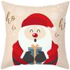 Merry Christmas Cushion Cover Santa Claus Elk Pillow Cover Living Room Sofa Home Room Decorations