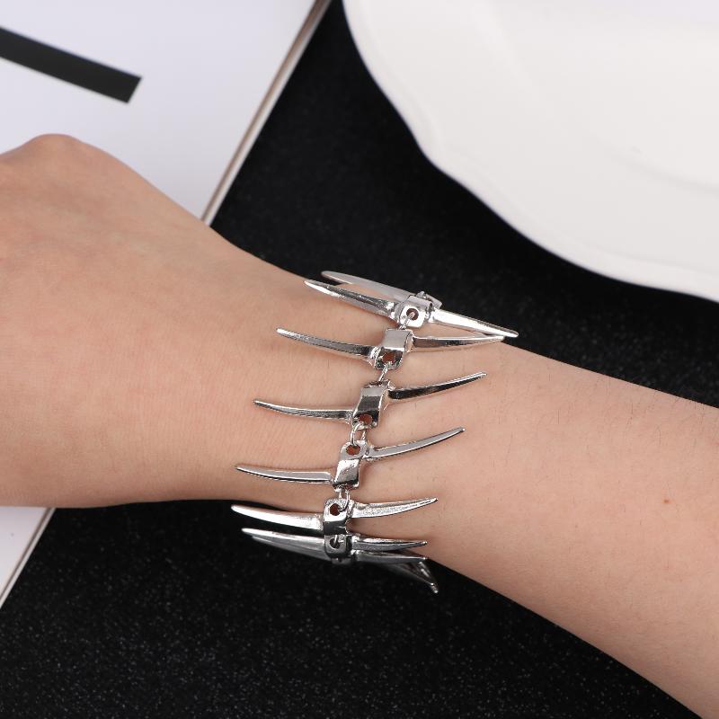 

Колье-браслет «Колючая рыбья кость» с задней цепочкой в киберпанк-стиле, ювелирное украшение, аксессуар для женщин, подарок для вечеринки bracelet