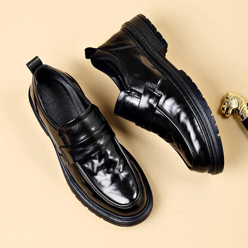 Fashion British Business Male New Loafers Spring Autumn Non-slip Breathable Men Shoes New Designer Fashion Casual Cow Leather Shoes Man