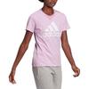 Adidas Letter Logo Print Crew Neck T-Shirt Women Tops Pink GV4030