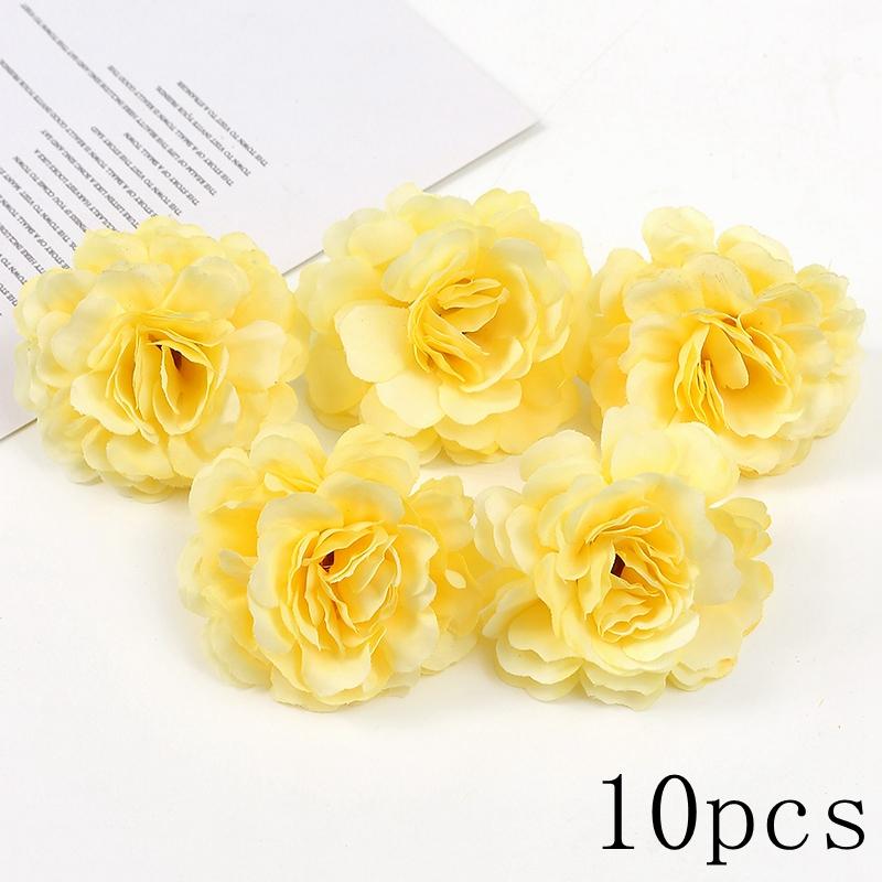 Orange Artificial Flowers Heads Silk Fake Flowers for Home Decor Party Marriage Wedding Decoration DIY Wreath Gifts Accessories