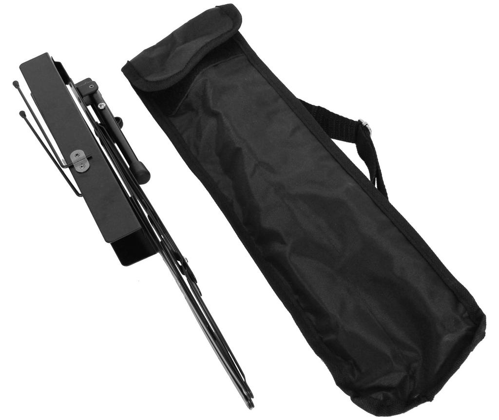 KC Kyoritz Tisch-Notenständer, Leichter Stahl, Faltbar, MS-140BK, Schwarz (Inklusive Softcase)