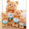 Blue Heart Apron Brown Bear Plush Toys Dolls Pillow Children Gifts Birthday