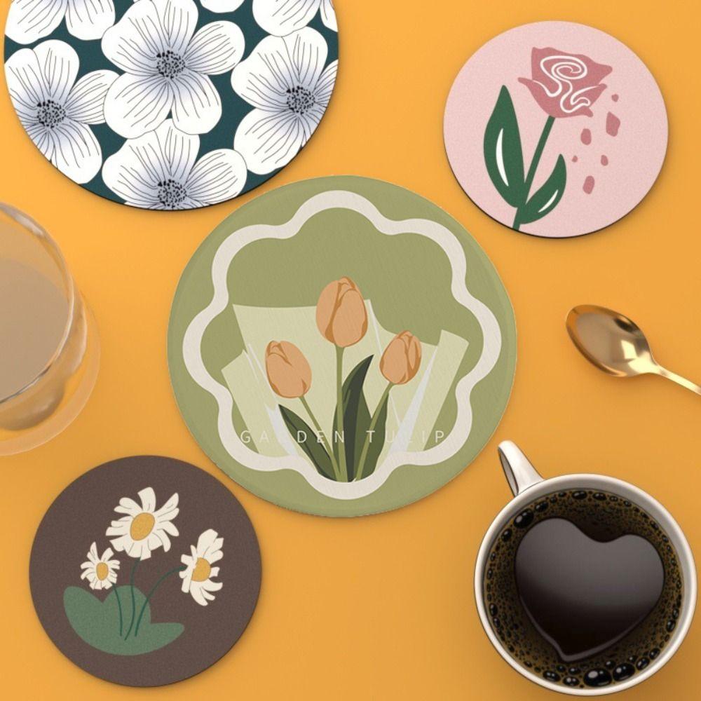 3PCS Anti-oil Heat Insulation Pad Morandi Color Dining Table Mat Kitchen Accessories Mug Mats  Home