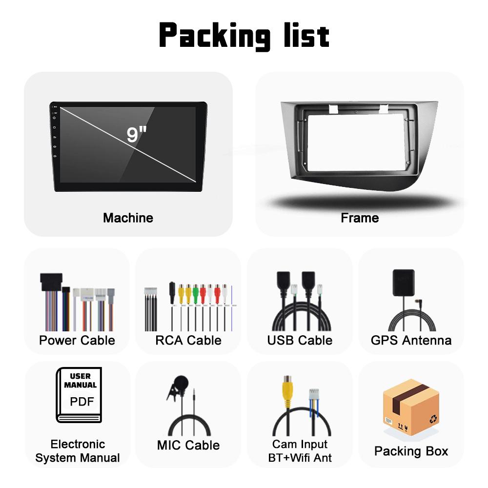 For Seat Leon 2 MK2 2005 - 2012 Android Car Radio Multimedia Video Player Navigation GPS Carplay Touch Screen Auto Stereo Intelligent Systems WIFI BT