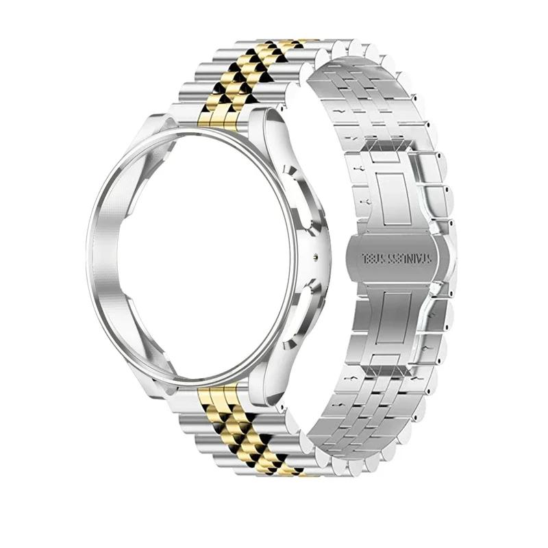 Steel Strap+ Soft TPU Case for Samsung Galaxy Watch 4 5 Pro 6 44mm 40mm 45mm Stainless Steel Bracelet 45mm 41mm 4 6 Classic