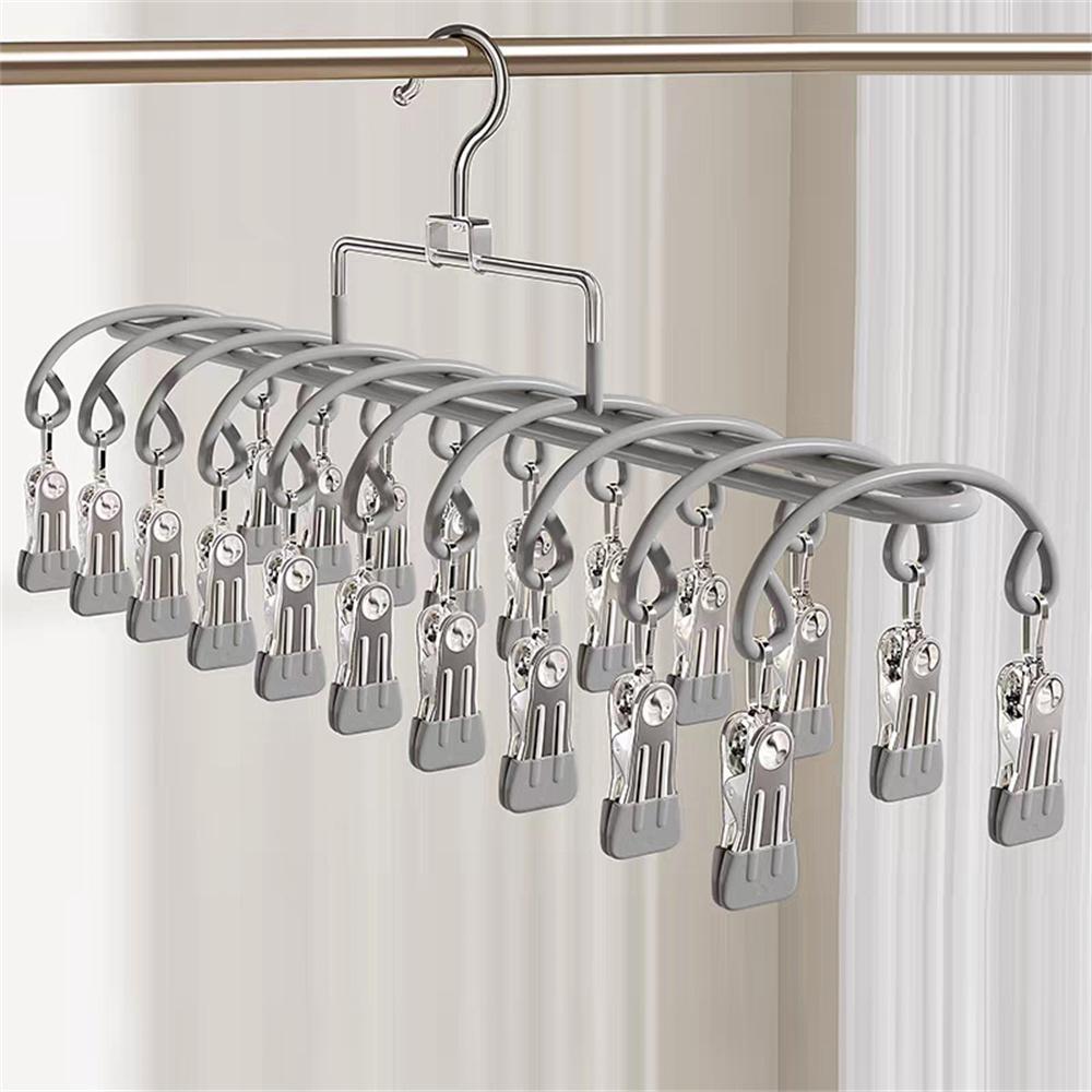 20 Clips Socks Drying Rack Multifunctional Stainless Steel Multi Clip Underwear Hanger