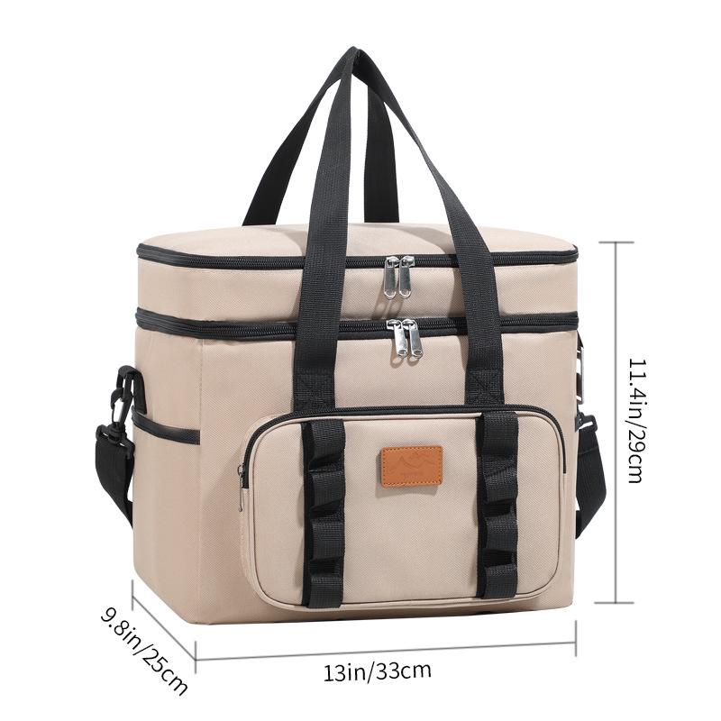 Large-Capacity Double-Layer Insulated Picnic Bag with Thick Aluminum Foil