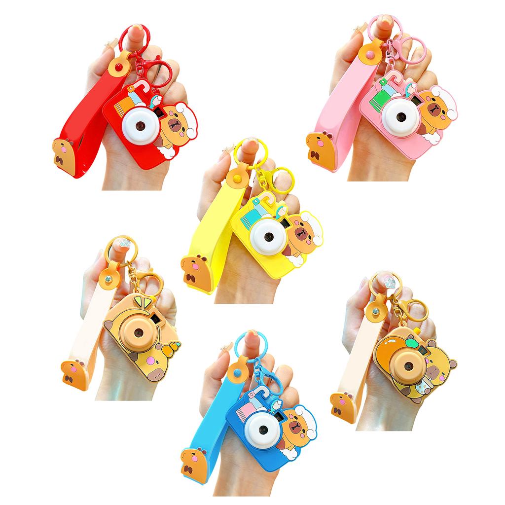 Creative Capybara Camera Keychain Feature Projection Fun Design Multiple Color Bag Hanging Decoration Accessory Gift