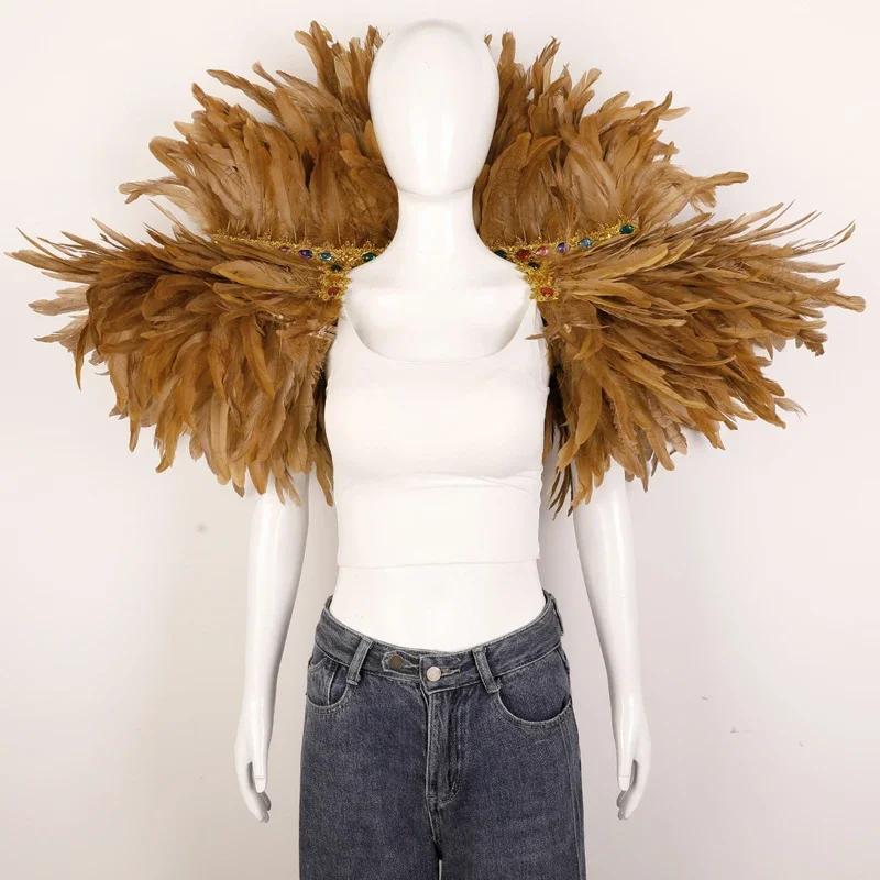 Carnival Costume Decorative Accessories Luxury Feather Shawl Party Cosplay Scarf Fashion Show Runway Performance Elegant Apparel