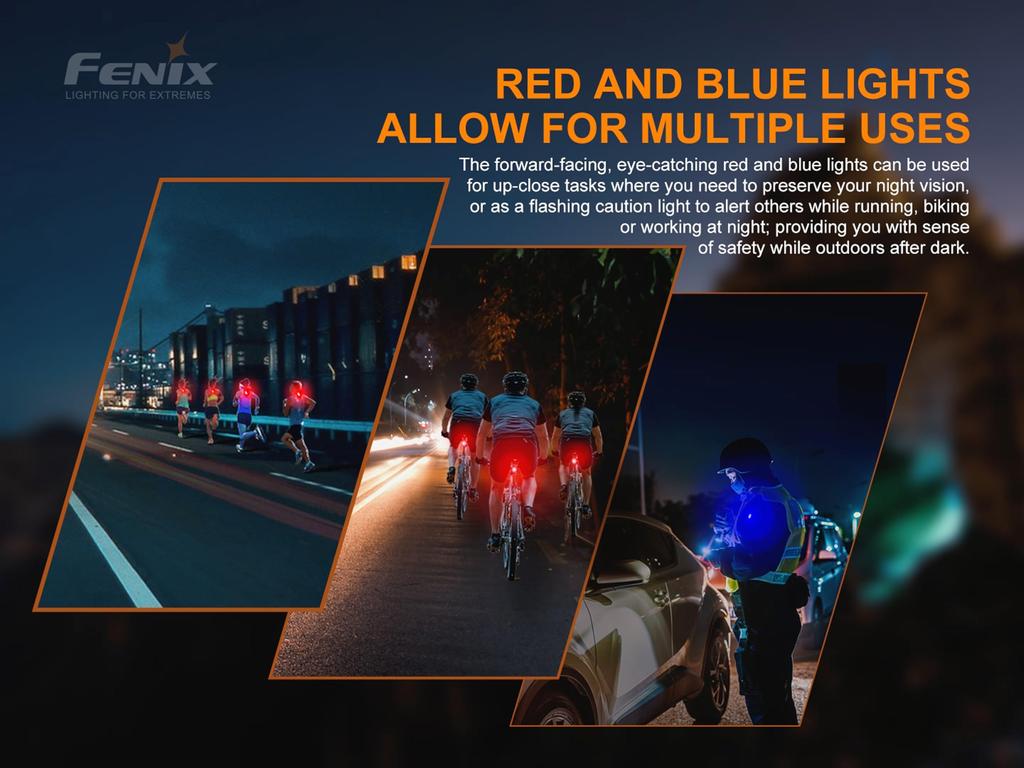 Fenix Mini EDC Max 150 IP66 Running Signal MINI-LITE Multi-Purpose Light, Lumens, 52mm, 18g, White/Red/Blue Light, Waterproof,