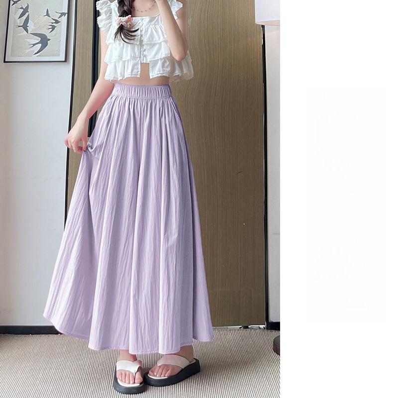 Spring Summer A-Line High Waist Pants Skirt Women Trend Fashion Japanese Culottes Casual Loose Ice Silk Wide Leg Pants