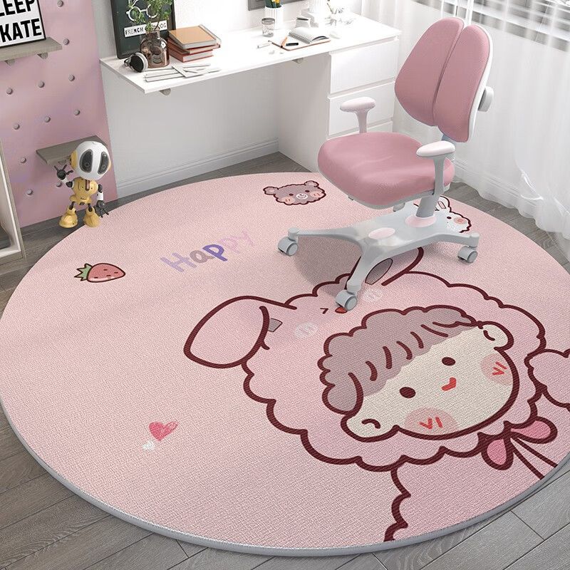 

Space Man Cute Round Carpet Home Decor Large Area Rugs Living Room Children Bedroom Bedside Rug Study Room Chair Mat Non-slip 80cm