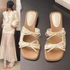 Fashion Woman Slippers Summer 2025 Outdoor Beach Slipper Comfortable Fashion Butterfly-Knot Wedges Elegant Women Shoe Sandalias De Mujer