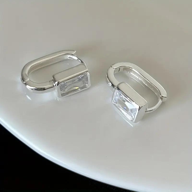 Geometric Square Simple Ear Buckle Women, Daily Matching French Temperament Elegant Earrings