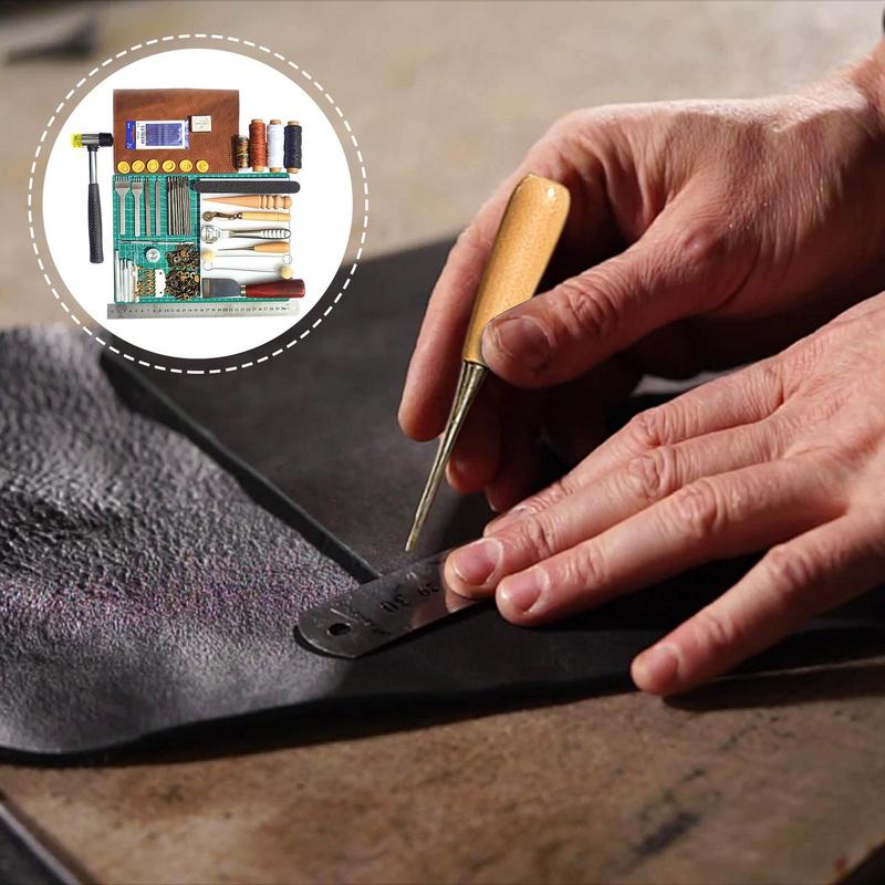 Leather Crafting Kit Leatherworking Tool Set Portable Leather Crafting Tools Versatile Leather Punch Tool Leather Making Kit For United States