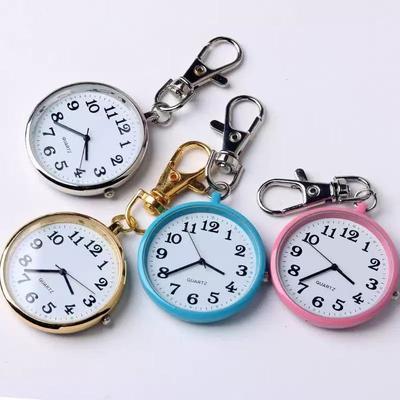 New Tiny Cute Quartz Pocket Watch with Keyring Men Women Quartz Watch for Nurses Doctors Students Minimalist Watches Child Gift