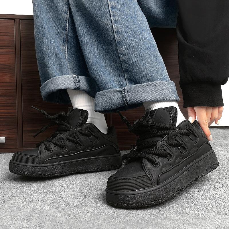 Men Women Sneakers Fashion Platform Vulcanize Shoes Luxury Leather Casual Shoes Mens Tennis Shoes Couple Sports Running Footwear