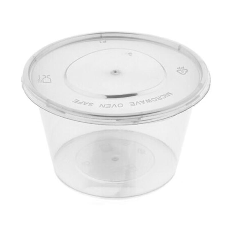 Disposable Round Transparent Plastic Takeout Containers with Lids