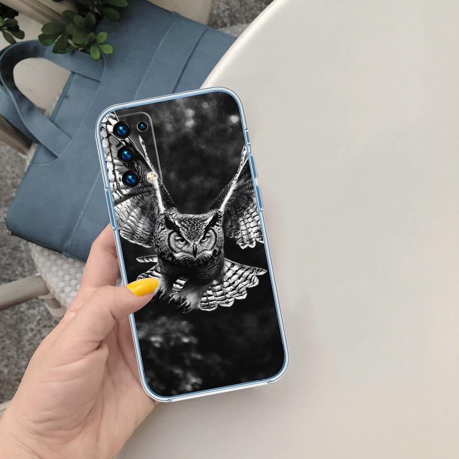 CJ25 Cartoon Art Owl Case for Motorola Moto G10 G20 G30 G31 G32 G34 G35 G41 G42 G50 G51 G52 G55 G60 G60S G62 G71 G72 G75
