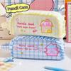Dopamine Style Pencil Storage Bags Checkered Pencil Pouch New Stationery Bag  School Use