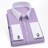 2026 New Men's Long Sleeve Shirt High Quality Tuxedo Standing Collar Wedding Dress Shirt Men's White French Cufflink Shirt