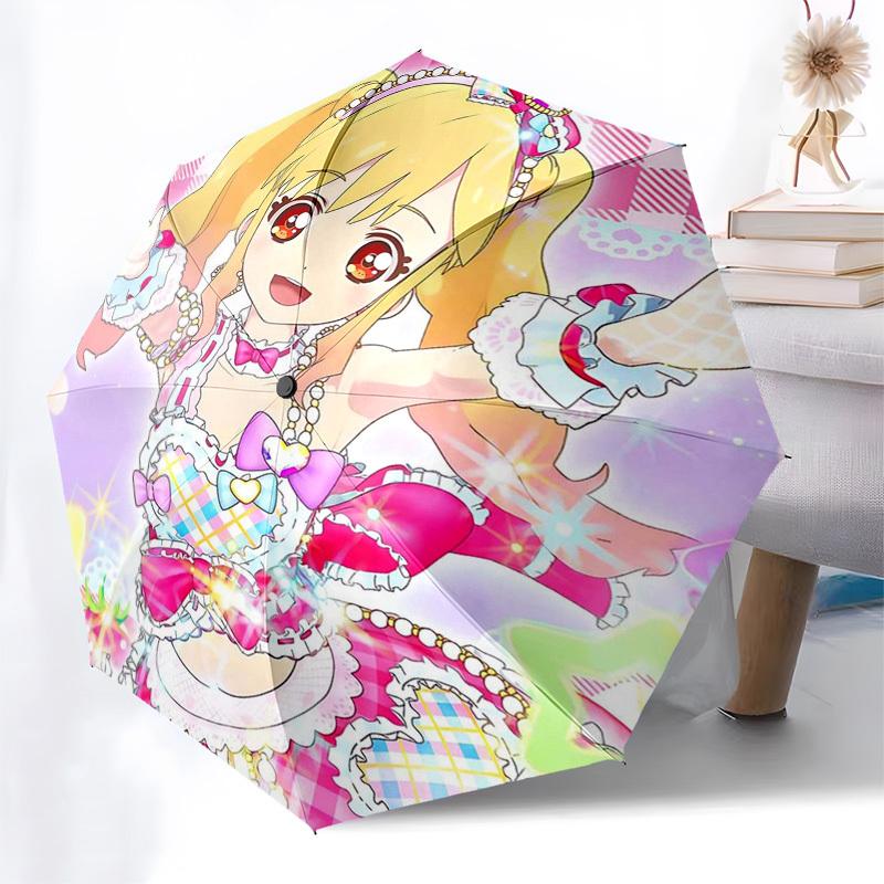 1pc Loving Rain: Cute Anime Girl Outdoor Umbrella - Automatic Opening & Closing, Portable 3-Fold Design with 8 Iron Ribs - Perfect Gift for Fans, Trav