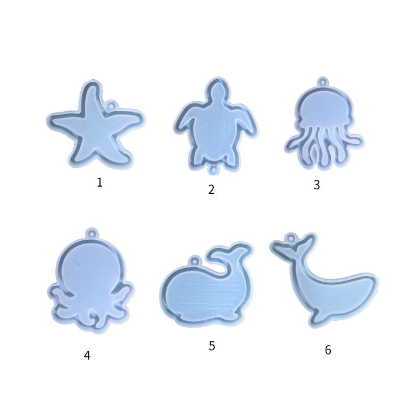 3D Marine Animals Quicksand Silicone Mold Resin Shaker Mold DIY Pendant Keychain Jewelry Making Tools DIY Craft Supplies