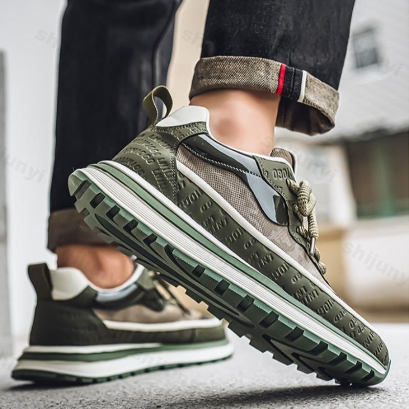 Mode Herrenschuhe 2025 Sommer Casual Sportschuhe Modetrend Vielseitige Dickbesohlte Bequeme Leichte Schnür-Plateau-Sneakers