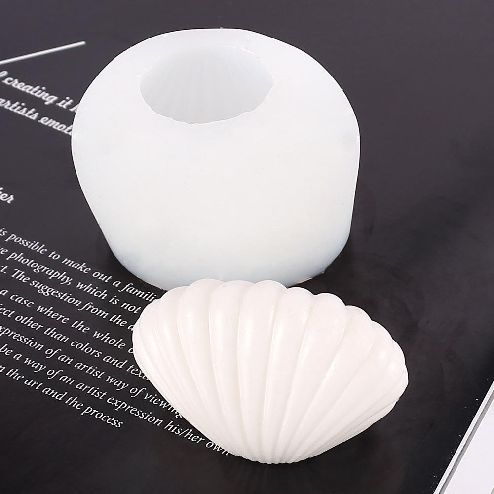 

3D Shell Shaped Candle Silicone Mold Fan-shaped Striped Shell Scented Candle Plaster Making Mould Epoxy Resin Molds Home Decor
