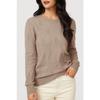 Women S Casual Knitted Pullover Sweater Round Neck Long Sleeve Solid Color