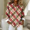 Women's Shirt Blouse Christmas Print Button Long Sleeve Casual Basic Shirt Collar Regular Top