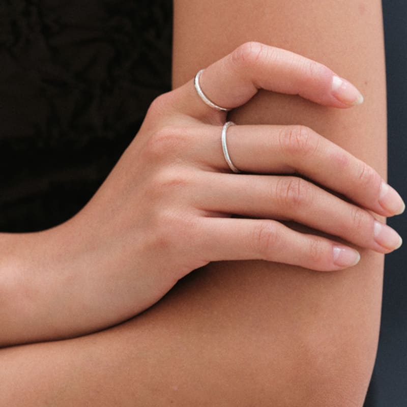 Another Layer Texture Ring (silver925)(2color)