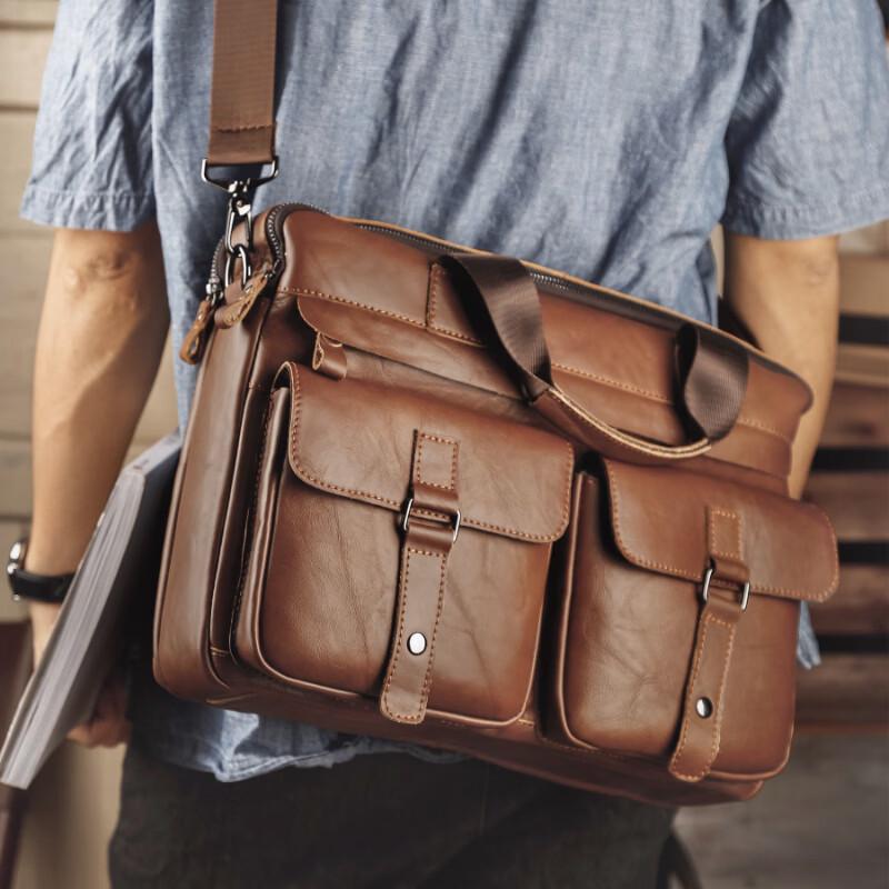 

Li Shen Men s Genuine Leather Messenger Bag