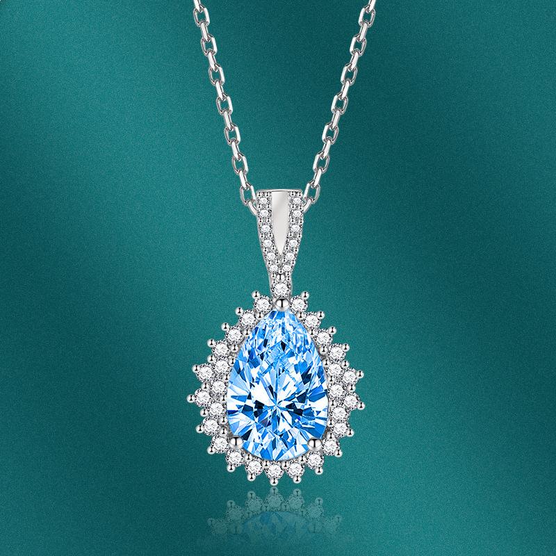 BELLA BOX подвеска в форме капли ожерелье многоцветная модная свадебная помолвка ювелирные изделия синий