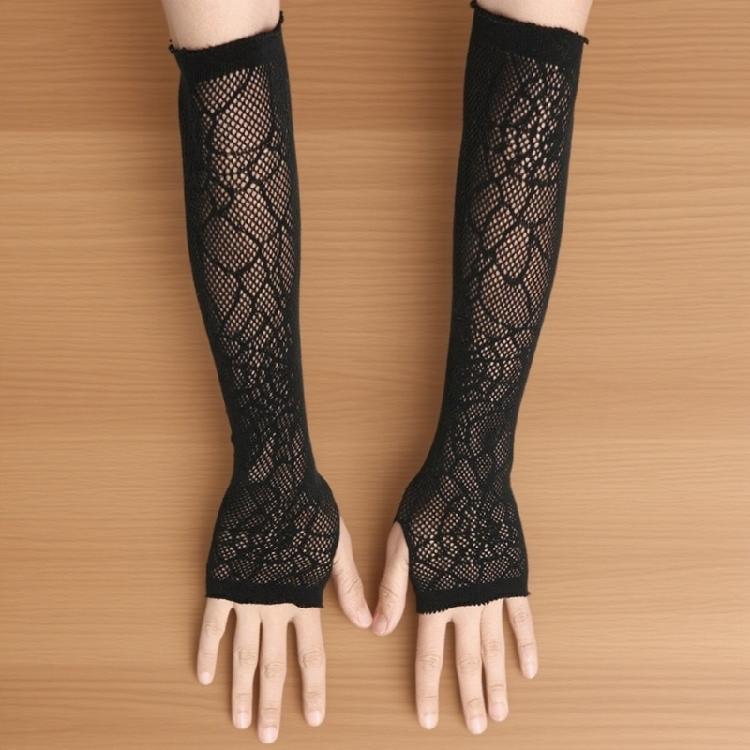 Stylish Spiderweb Gloves Elastic Polyester Blend Cosplay Costume Accessories for Festive Gatherings Or Casual Adventures