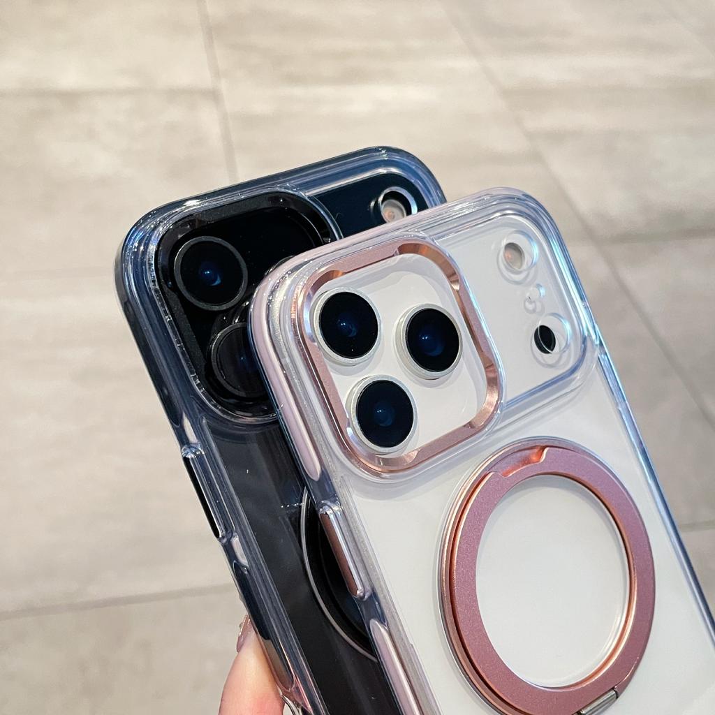 Eiskristall Zweifarbiger 360 Grad Drehständer ist geeignet für iPhone 17 Promax Handyhülle und Apple 16 Magnetische Schutzhülle