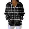 Women's Casual Fashion Long-Sleeved Zip-Up Christmas Print Knitted Hoodie