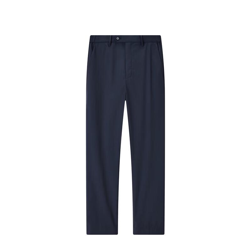 JOEONE Men's Machine Washable Wool Blend Straight Fit Suit Trousers