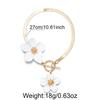 Charm Fashion Stereoscopic Flower Spray Paint OT Chain Ankles Bracelets for Women Charms Summer Beach Jewelry Gift Accessory