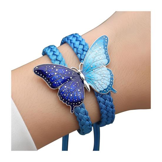 Hand-Woven Butterfly Bracelet Traditional Knitting Techniques Adjustable Wristband Meaningful Gift Wrist Accessory