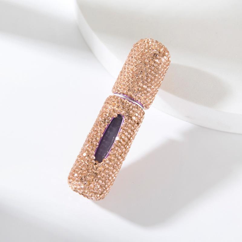 

Многоразовый флакон-спрей для духов 5 мл с кристальным окошком, заполнение снизу, портативный атомайзер, герметичный диспенсер для духов для путешествий 5ML золотой