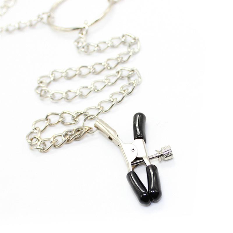 Nipple Clamp With Metal Chain Adjustable Clitoris Clip Bondage Restraints Breast Labia Clip Stimulation Sex Toy For Woman