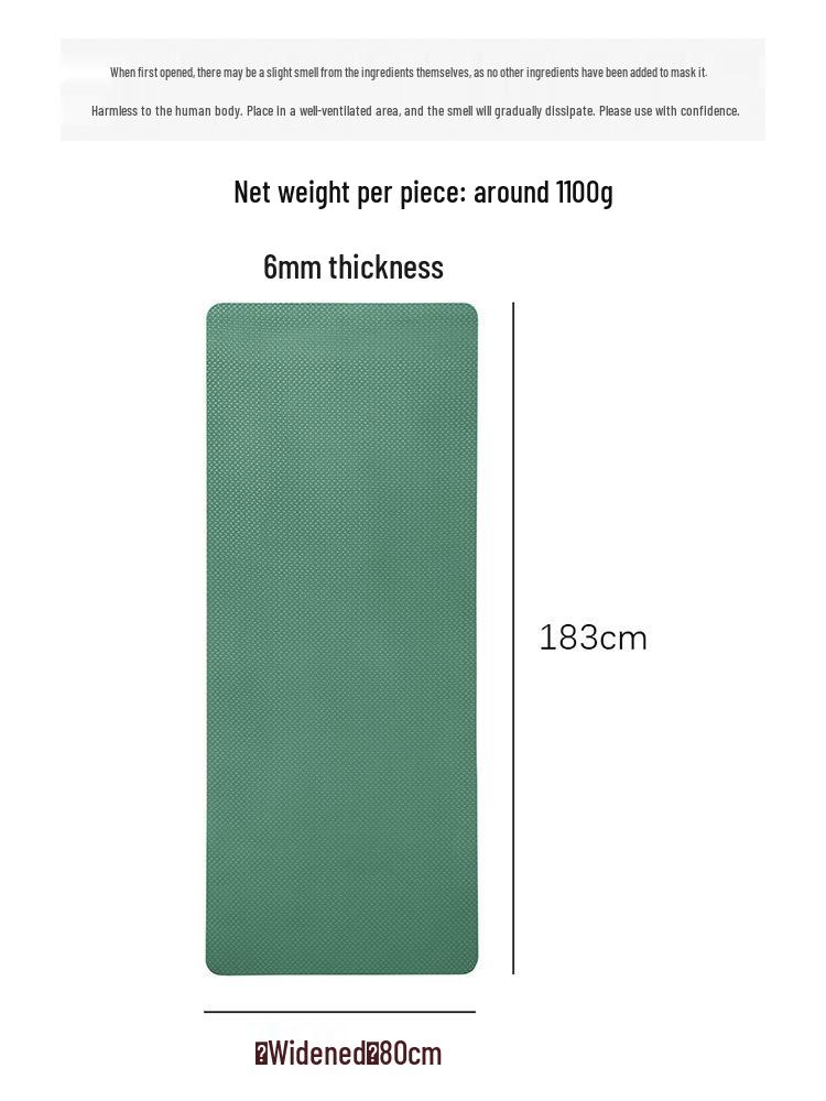 Shi Yan Extra-Wide TPE Yoga Mat—Non-Slip, Double-Sided, Wear-Resistant, 80cm Wide, 6mm Thick.