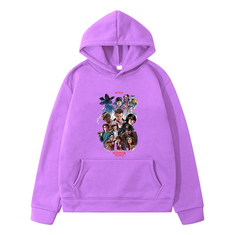 stranger things Kawaii print hoodies Fleece sweatshirt Autumn jacket boys pullover anime hoodie y2k sudadera kids clothes girls