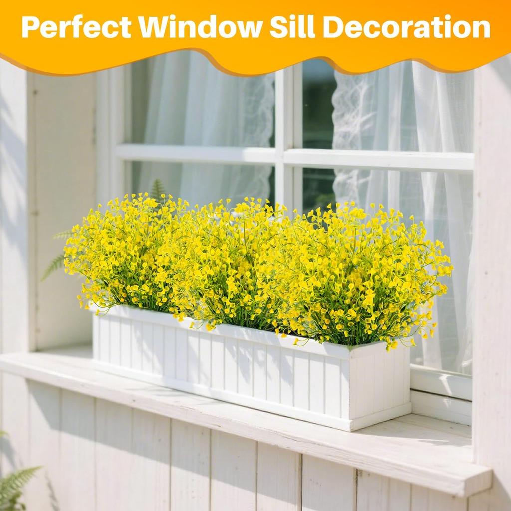 Thanksgiving Fake Flowers for Decoration - 3PCS Artificial Flowers for Outdoors Fake Plants Indoor Plants Fall Decorations for Home Decor Patio