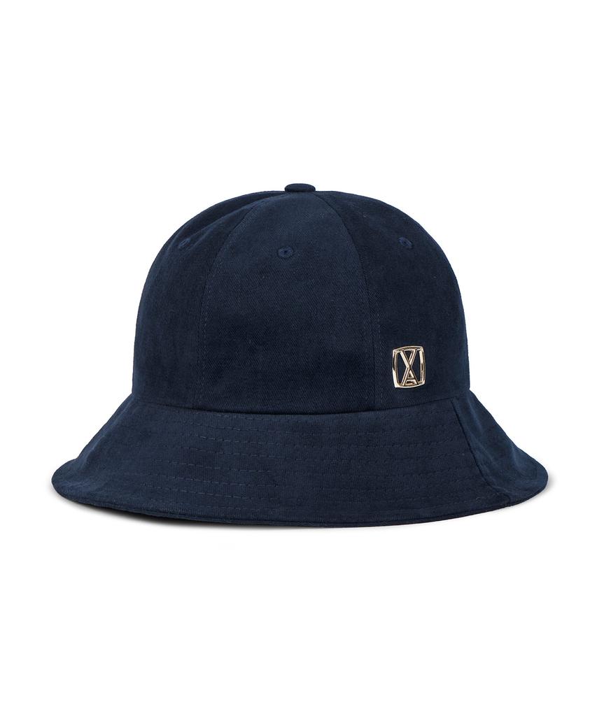 Bajal Va Square Studded 6-Panel Bucket Hat Navy