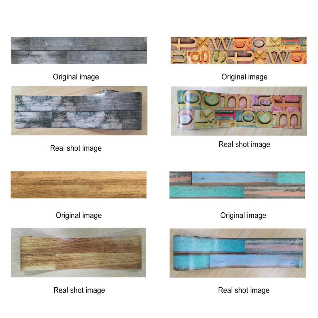 1PC Self Adhesive Wood Grain  Tile Stickers Waterproof PVC Removable Wall Stickers Decals   Wallpapers for Kitchen Bathroom Home Tidy