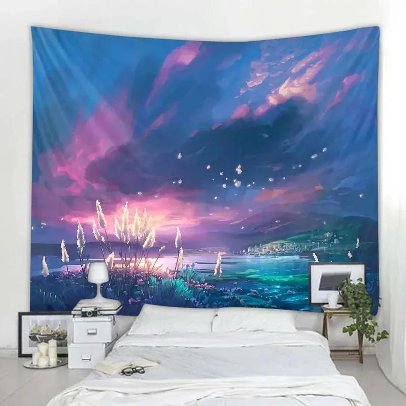 Фэнтезийная сцена звездное небо декоративный гобелен офис гостиная украшение домашний — фото 10