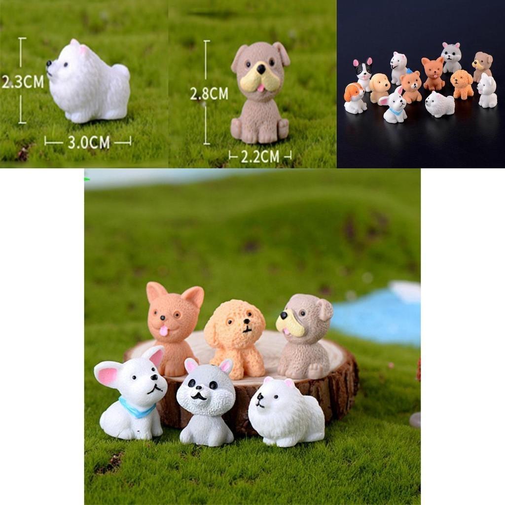 Adorable Mini Resin Dog Dolls 12 Style Ornaments Perfect For Charming Garden Decor